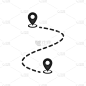 路线图标。地图指针。定位，pin, gps，路线图。矢量插图。