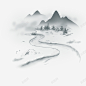 中国风手绘水墨风景山水徽派建筑47 水墨画 水墨风景 船 风景 元素 免抠png 设计图片 免费下载 页面网页 平面电商 创意素材