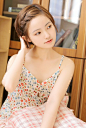 混血短发美女养眼淑女裙私房乙女写真(13) - 唯一图库