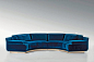 Set atop a brushed bronze base, Thierry Lemaire’s sumptuous Artù sectional sofa for Fendi Casa makes a bold statement. As pictured, in navy velvet, the 12.5'-long sofa costs $73,040; additional upholstery options and custom sizing are available. luxuryliv