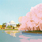 日本风情！Tatsuro Kiuchi的景观插画