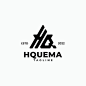 Triangle initials monogram logo with letter HQ, H and Q