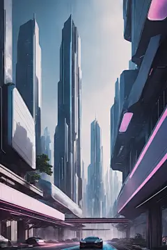 创意合成街景赛博朋克风都市城市插画图片