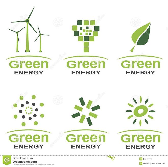 Green energy logo se...