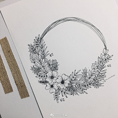 沐言绘采集到手绘-线描（花卉）