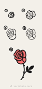 step by step rose drawing easy