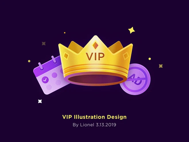 VIP插画设计VIP图标ui设计插画素描-花瓣网