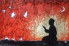 Ebru，土耳其几近失传的水中作画技艺——湿拓画，又称为大理石花纹纸艺术|土耳其Garip AY ​​​​