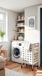 FreshFold Laundry Basket in Bright Modern Home