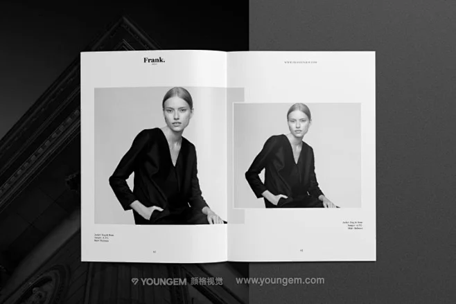A4极简时尚造型品牌杂志手册排版布局版式设计id模板下载_颜格视觉-花瓣网