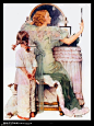 罗曼·罗克韦尔 Norman Rockwell，美国家喻户晓的插画大师。