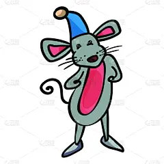 生日,矢量,新年前夕,啮齿目,卡通,时尚,快乐,庆生会,2020,贺卡