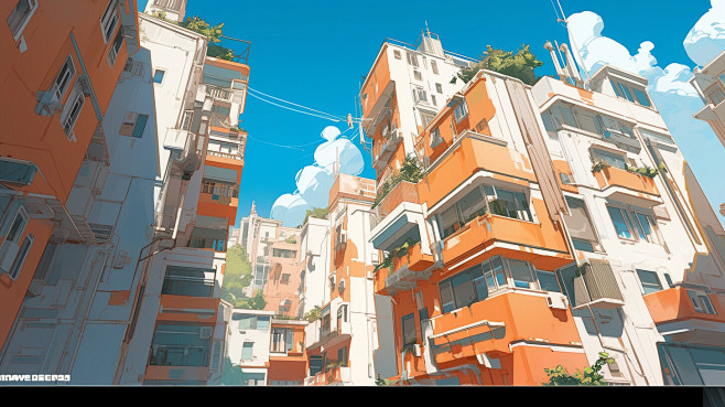 {AI系列}现代插画（场景）（卡通，写实）
