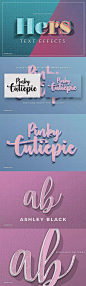 女性柔美色彩3D文本图层样式 Hers 3D Text Effects_字体样式_乐分享素材网_psd素材_平面素材_png素材_免费素材_素材共享平台