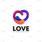 Vector Illustration Love Gradient Colorful Style.
