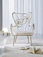 High-back silver leaf armchair TEA by CIACCI GROUP @ciaccigroup: 