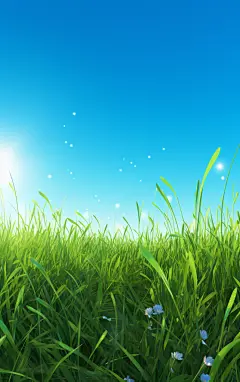 草地壁纸植物壁纸蓝天白云