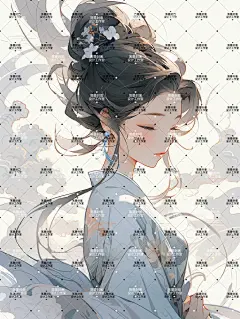 AI版权图古风女556