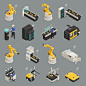 Free Vector | Smart industry isometric icons set