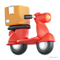 摩托配送Delivery Motorcycle @到位啦UI素材 购物促销物流配送3D图标模型