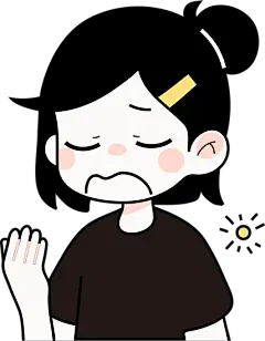 可爱描边网感人物插画表情包-打哈欠