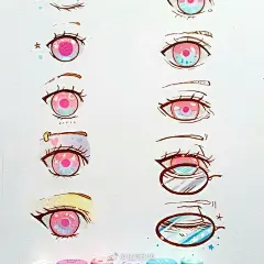用马克笔画眼睛~【插画师： Karolina Heikura】 ​ via @插画印象 ​​​​