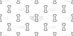 狗骨牛头犬无缝图案小狗矢量背景壁纸白色