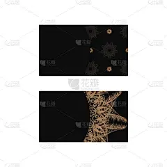 黑色名片模板与您的业务的老式棕色模式。