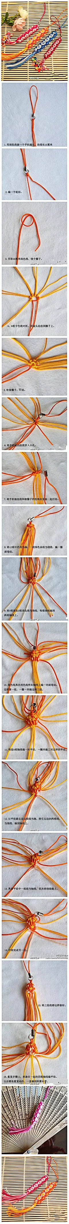 【学习宝石花柱绳编教程图】当包包吊坠,还可以当手机链,太美了#手工# #diy# #情人结# #千千结# #编织# #装饰# #创意手链# #民族风# #礼物# #时尚# #性感# #优雅# #礼服#