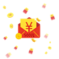 红色红包红色钱币元素