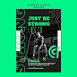 Flat design gym training poster template