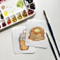 Gourmet in Watercolor : A series of food and beverages illustrated by watercolor on paper