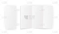 一张折叠的空白纸。模型模板。孤立在白色背景上。矢量图
