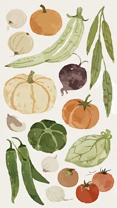 手绘蔬菜水果插画