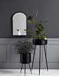 Black Scalloped Embossed Iron Planters : Black metal planters on a stand available in three sizes. A subtle scalloped design and supper slick thin legs. On sale now at The Forest & Co.