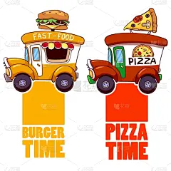 汽车,食品,巨大的,牛肉汉堡,速食炸薯条,漫画,巴士,分离着色,比萨饼,商务