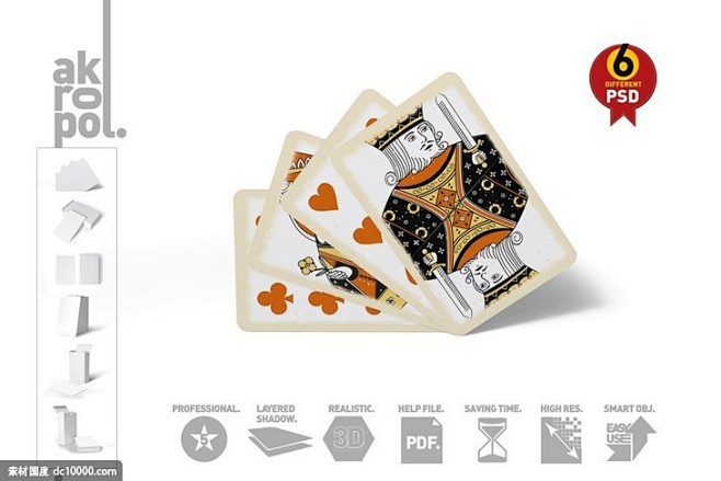 源文件-个性真实的扑克牌卡与包装盒定制化...