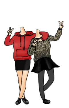 韩国大头贴无头换头搞怪身体照片装饰表情包 PNG透明免抠图片素材 (93)