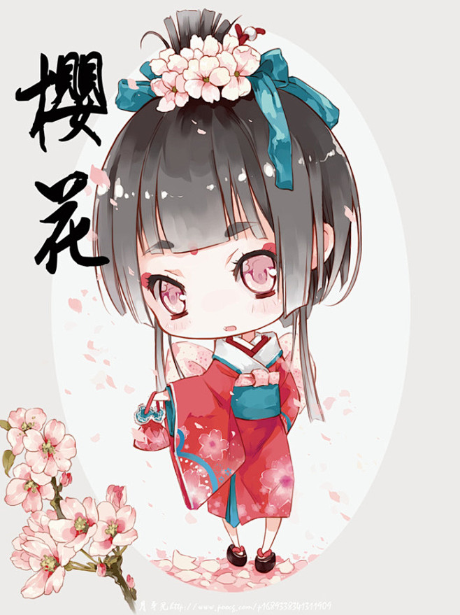 [花与女孩[樱花