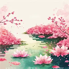 山水画  - 源文件下载【酷图网】春暖花开,樱花,樱花背景,水彩背景,山水画,山水,春天,荷花,花朵,花卉,梅花,河流,春天花朵,春季新款,春装新款,春天海报,春季素材,春季背景,春季促销图,约惠暖春,设计,广告设计,AI,