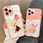 CrashStar Ice Cream Luminous Shockproof Phone Case For iPhone 15 14 Pro Max 13 12 11 Pro Max XR X XS Max Silicone Soft Phone Casing Fashion With Full Cover Lens Camera Protection Phone Cover Shell Top Seller