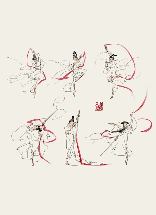 古风拍照姿势|红绸剑舞系列1 - 小红书