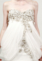 Marchesa, flower with pearl detail gown with ethereal white sheer draping