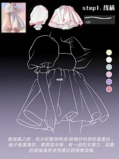 欧根纱裙材质怎么画？