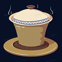 手绘中式餐具免抠元素