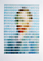 Van Gogh Self Portrait Classic paintings recreated using Pantone color chips by Nick Smith