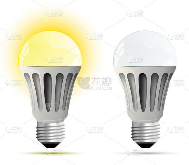 led 的灯。矢量图