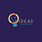 多彩抽象灯泡想法ideas，LOGO标志模板矢量图素材