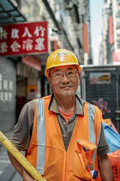 城市街头劳动节清洁工人物摄影图片