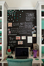 desk space area. I love the chalk wall. (by jessicalaurenphoto, via Flickr): 